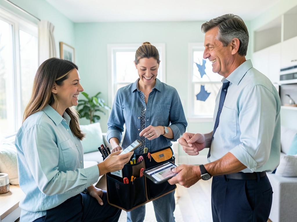 A homeowner connecting with a new home service professional